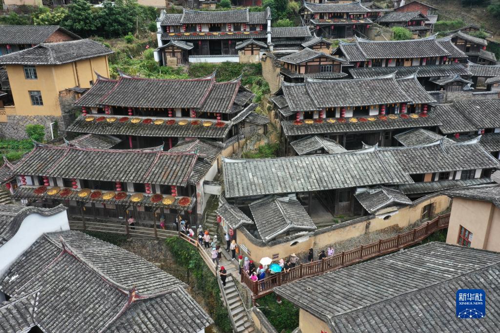 福建尤溪古村晒秋忙