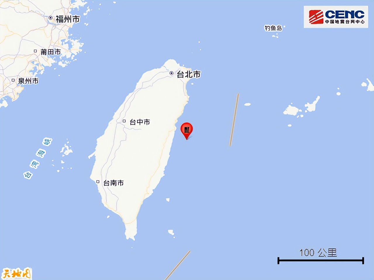 震中地形:震中5公里范围内平均海拔约-3787米.历史地震:根据中国地